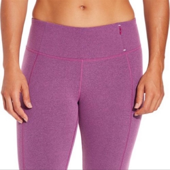 CALIA Essential Crossover Heathered Purple Fitted Capris Leggings sz Small - Picture 3 of 14